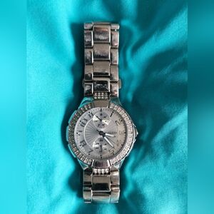 Silver Guess Watch with Crystal Accents